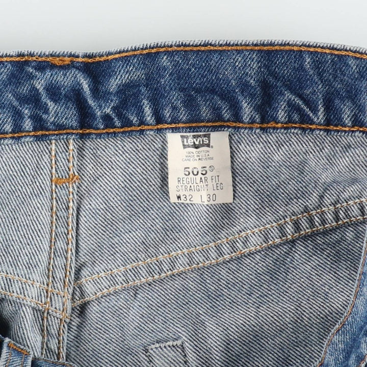 90'S Levi's 505 REGULAR FIT STRAIGHT LEG Tapered Denim Pants Made in USA Men's W32 Vintage cotton blue type Vintage Second Hand