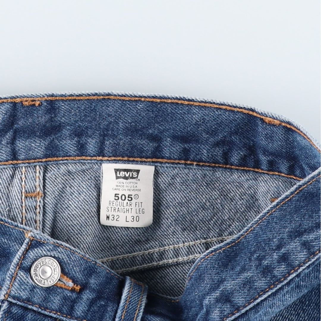 00'S Levi's 505 REGULAR FIT STRAIGHT LEG tapered denim pants made in USA men's w31 equivalent cotton blue type Vintage Second Hand