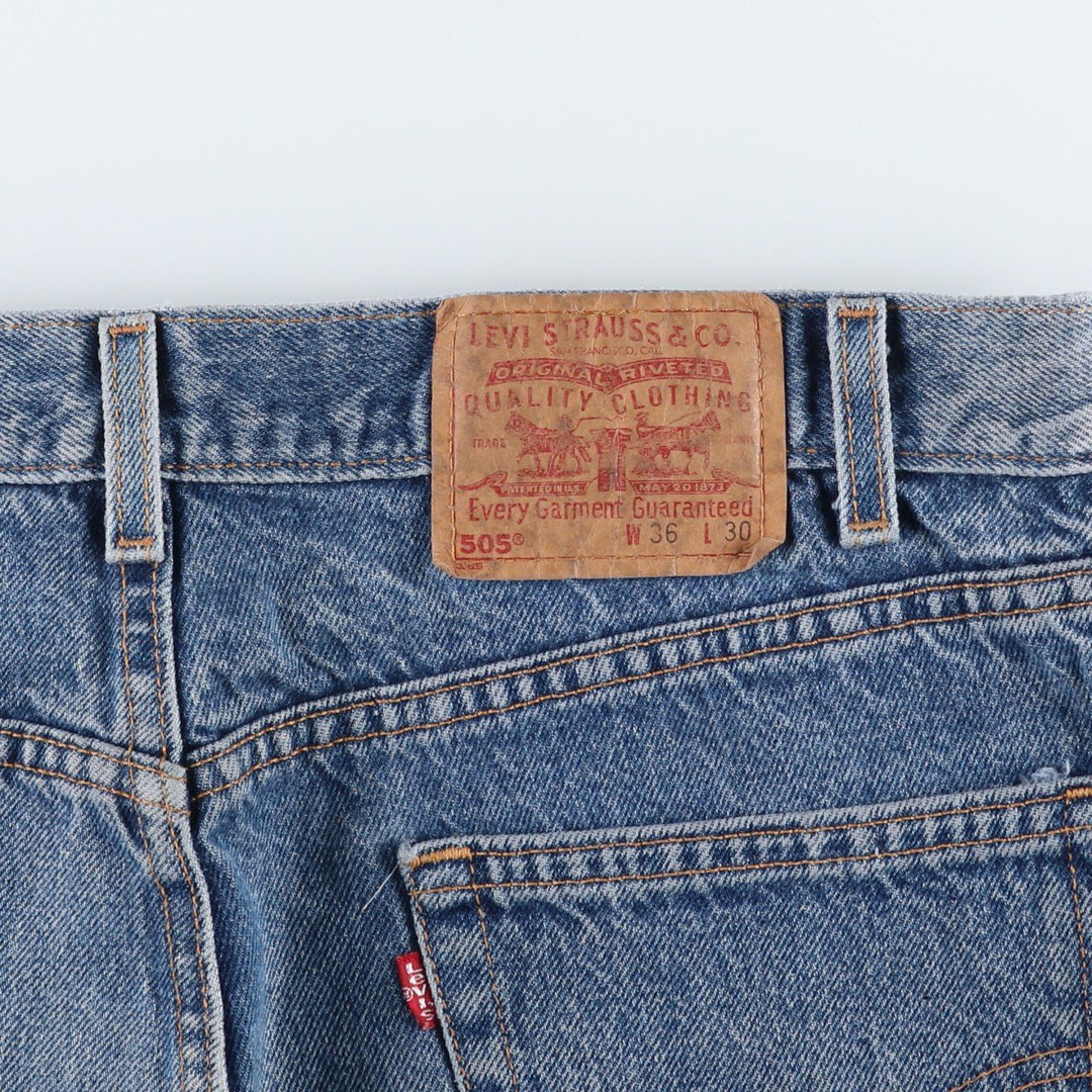 Levi's 505 Regular Fit Straight Leg Tapered Denim Pants, Made in USA, Men's Size W35 (approx.) cotton blue type Vintage Second Hand