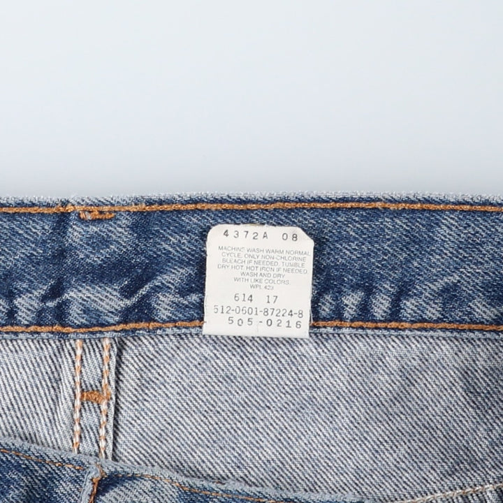Levi's 505 Regular Fit Straight Leg Tapered Denim Pants, Made in USA, Men's Size W35 (approx.) cotton blue type Vintage Second Hand