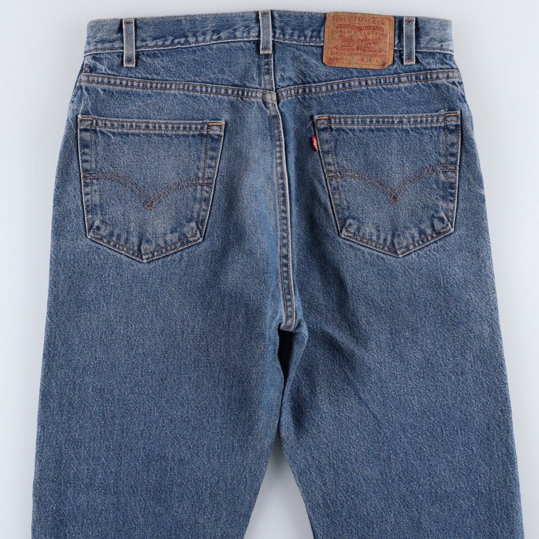 Levi's 505 Regular Fit Straight Leg Tapered Denim Pants, Made in USA, Men's Size W35 (approx.) cotton blue type Vintage Second Hand