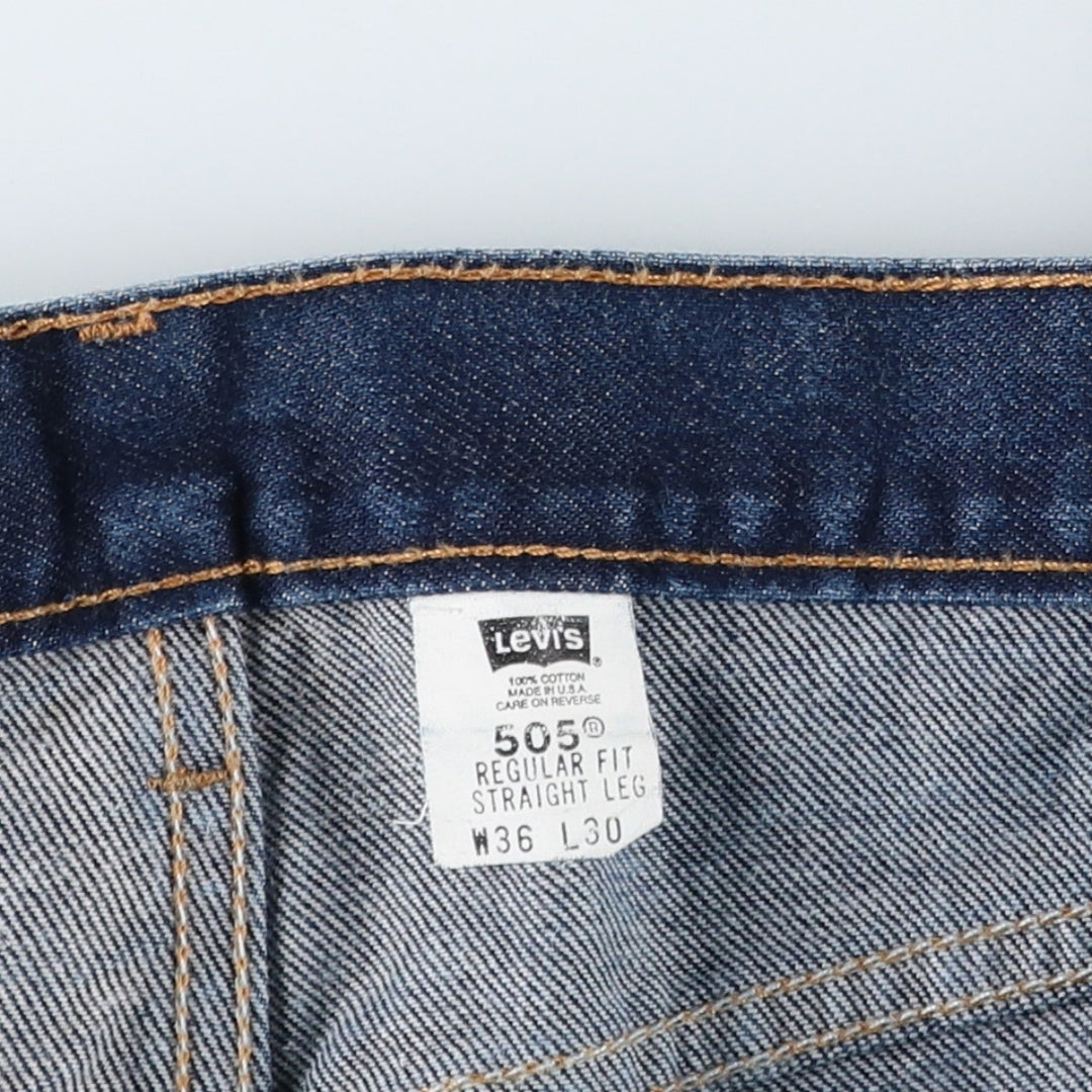 2000'S Levi's 505 Regular Fit Straight Leg Tapered Denim Pants, Made in USA, Men's Size 37 cotton blue type Vintage Second Hand