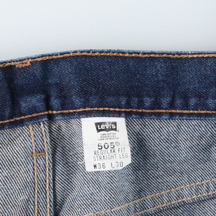 2000'S Levi's 505 Regular Fit Straight Leg Tapered Denim Pants, Made in USA, Men's Size 37 cotton blue type Vintage Second Hand