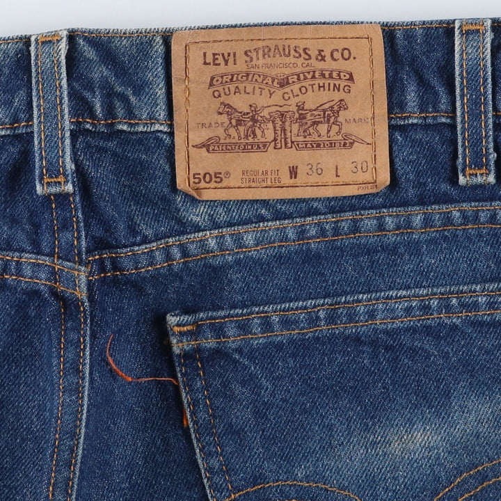 1990'S Levi's 40505-0215 Regular Fit Straight Leg Tapered Denim Pants, Made in USA, Men's Size W37 (approx.), Vintage cotton blue type Vintage Second Hand