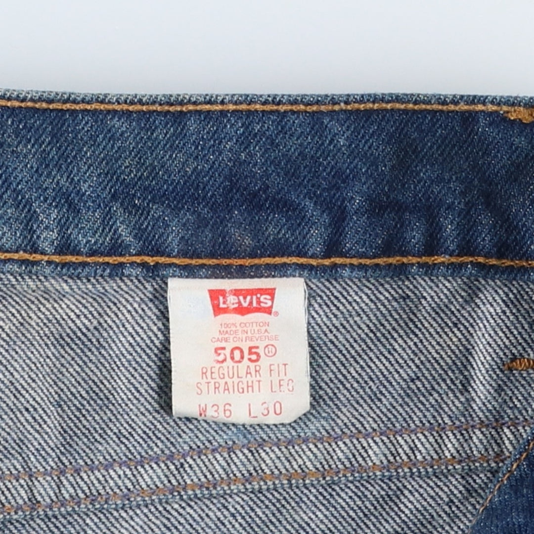 1990'S Levi's 40505-0215 Regular Fit Straight Leg Tapered Denim Pants, Made in USA, Men's Size W37 (approx.), Vintage cotton blue type Vintage Second Hand