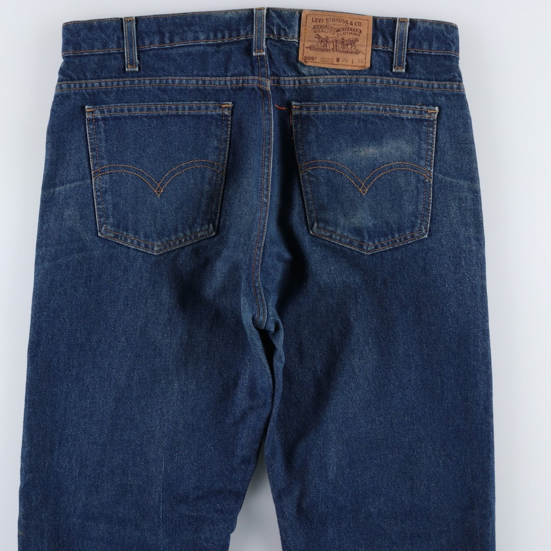 1990'S Levi's 40505-0215 Regular Fit Straight Leg Tapered Denim Pants, Made in USA, Men's Size W37 (approx.), Vintage cotton blue type Vintage Second Hand