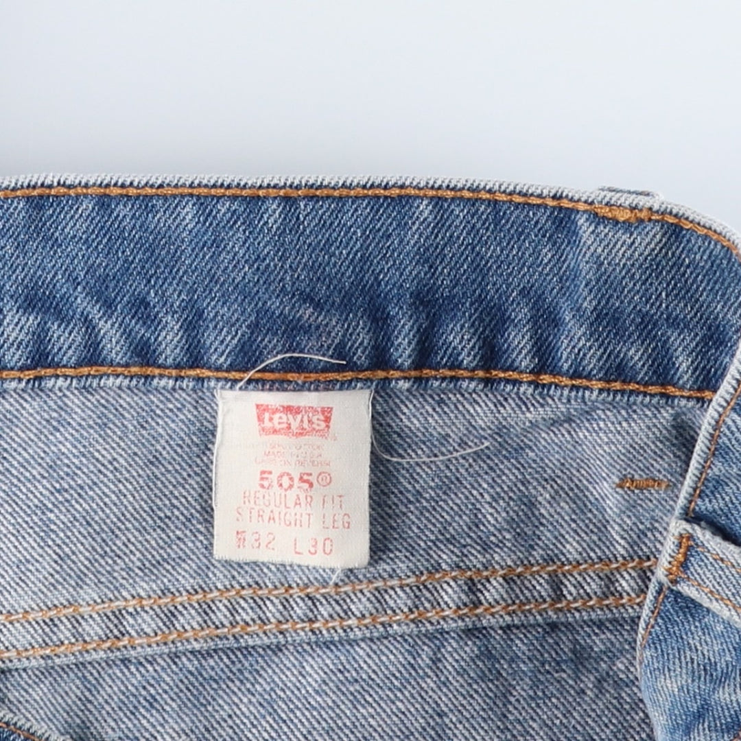 90'S Levi's 40505-0215 Regular Fit Straight Leg Orange Tab Tapered Denim Pants, Made in USA, Men's W32 equivalent. unclear blue type Vintage Second Hand