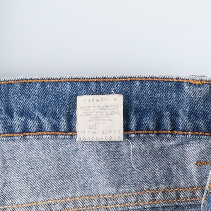 90'S Levi's 40505-0215 Regular Fit Straight Leg Orange Tab Tapered Denim Pants, Made in USA, Men's W32 equivalent. unclear blue type Vintage Second Hand