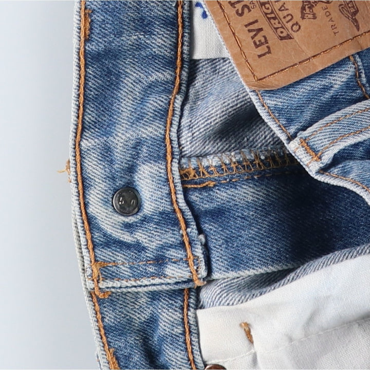 90'S Levi's 40505-0215 Regular Fit Straight Leg Orange Tab Tapered Denim Pants, Made in USA, Men's W32 equivalent. unclear blue type Vintage Second Hand