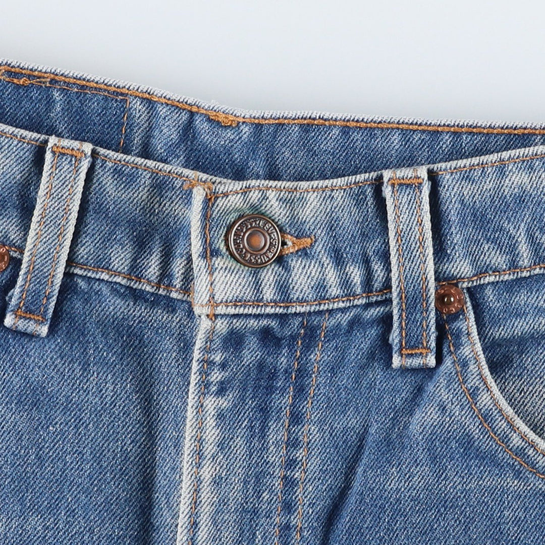90'S Levi's 40505-0215 Regular Fit Straight Leg Orange Tab Tapered Denim Pants, Made in USA, Men's W32 equivalent. unclear blue type Vintage Second Hand