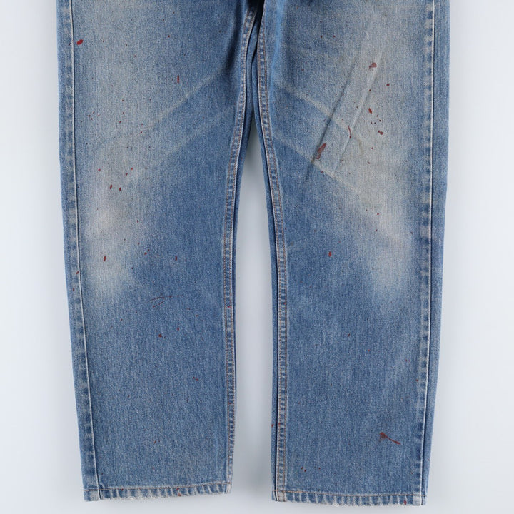 90'S Levi's 40505-0215 Regular Fit Straight Leg Orange Tab Tapered Denim Pants, Made in USA, Men's W32 equivalent. unclear blue type Vintage Second Hand