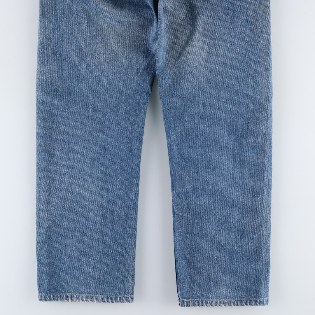 90'S Levi's 40505-0215 Regular Fit Straight Leg Orange Tab Tapered Denim Pants, Made in USA, Men's W32 equivalent. unclear blue type Vintage Second Hand