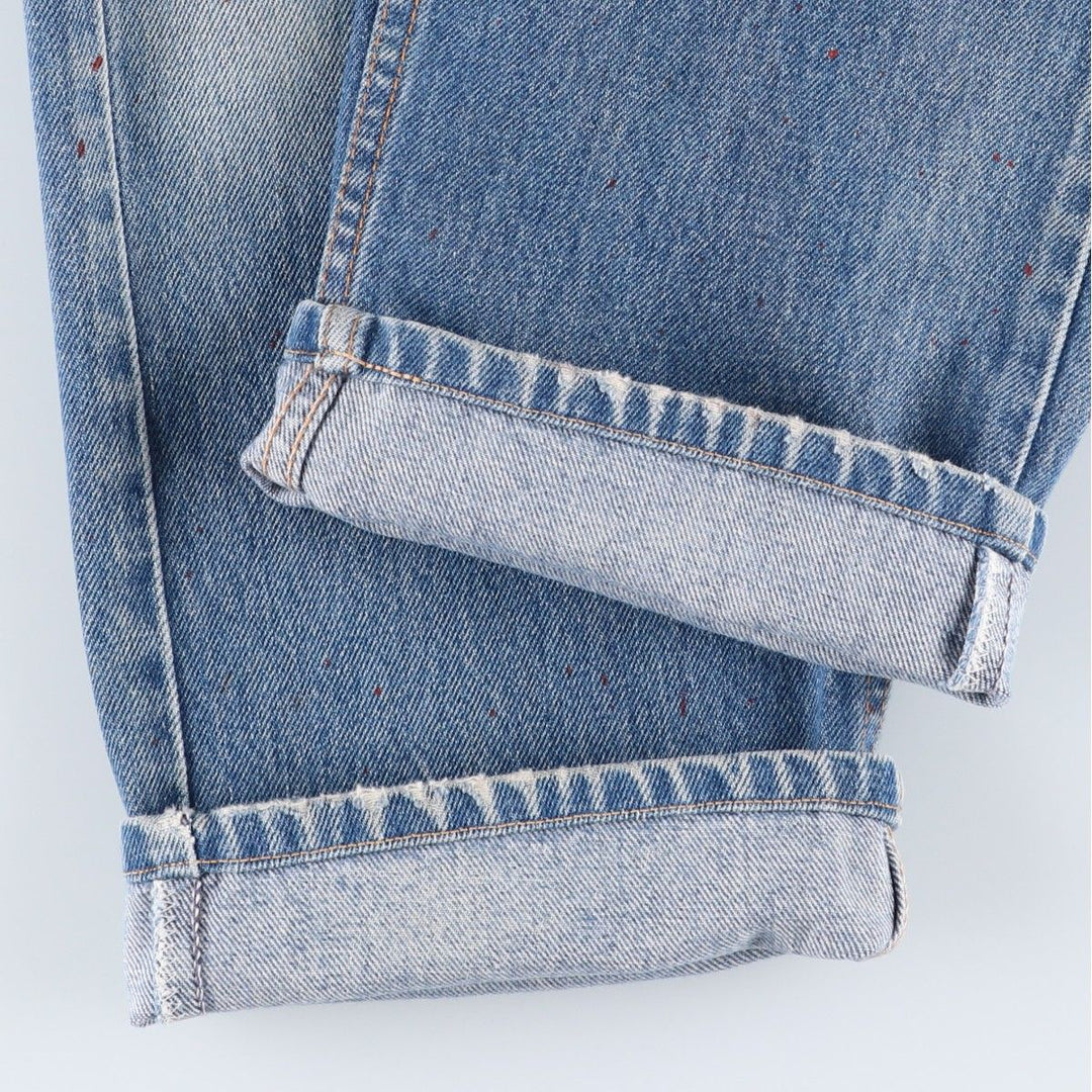 90'S Levi's 40505-0215 Regular Fit Straight Leg Orange Tab Tapered Denim Pants, Made in USA, Men's W32 equivalent. unclear blue type Vintage Second Hand