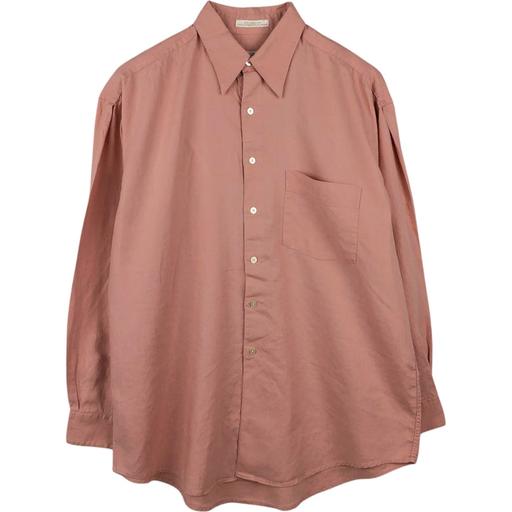 Perry Ellis Long Sleeve Linen Shirt, Men's Size L linen pink type Vintage Second Hand