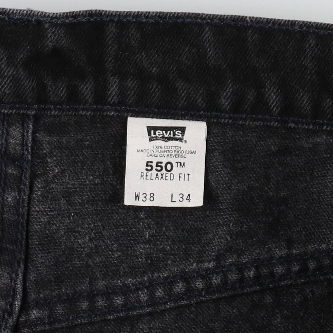 90'S Levi's 550 Relaxed Fit Orange Tab Tapered Denim Pants, Men's W37 (approx.), Vintage cotton black type Vintage Second Hand