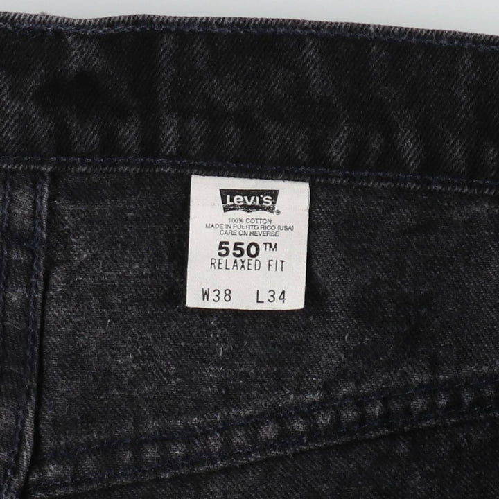 90'S Levi's 550 Relaxed Fit Orange Tab Tapered Denim Pants, Men's W37 (approx.), Vintage cotton black type Vintage Second Hand