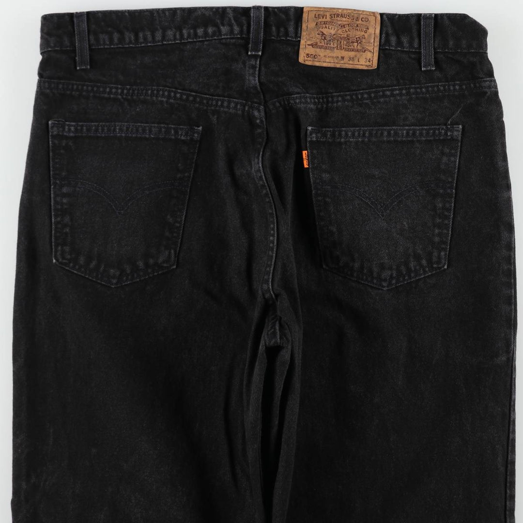 90'S Levi's 550 Relaxed Fit Orange Tab Tapered Denim Pants, Men's W37 (approx.), Vintage cotton black type Vintage Second Hand
