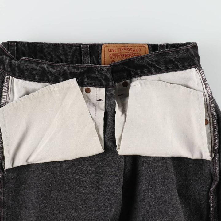 90'S Levi's 560 Loose Fit Tapered Leg Black Denim Pants, Made in USA, Men's Size 35 cotton black type Vintage Second Hand