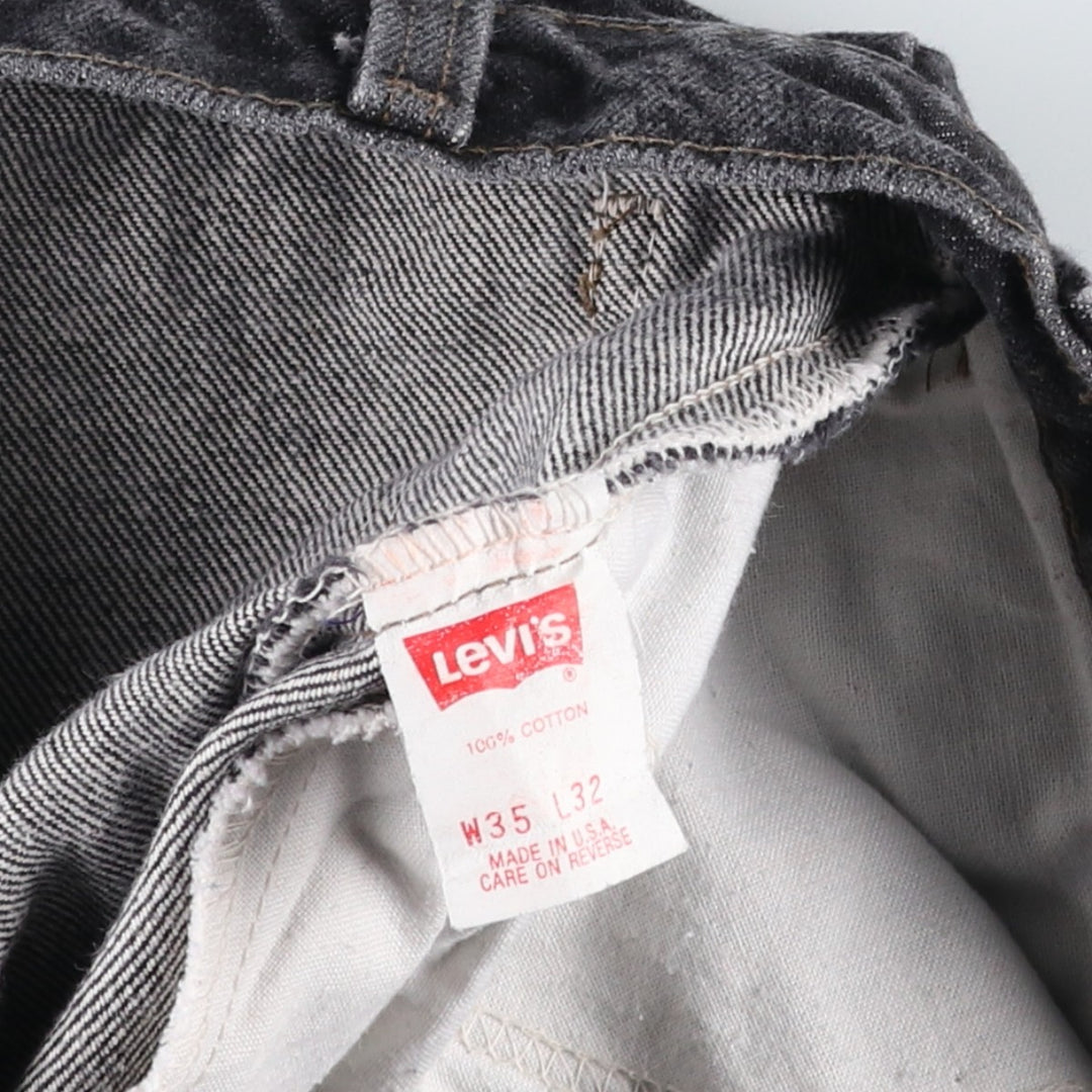 1990'S Levi's 40550-0259 Black Denim Tapered Jeans, Made in USA, Men's Size W34 (approx.), Vintage cotton black type Vintage Second Hand