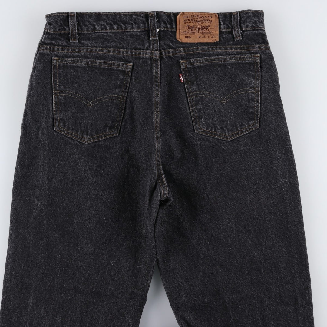 1990'S Levi's 40550-0259 Black Denim Tapered Jeans, Made in USA, Men's Size W34 (approx.), Vintage cotton black type Vintage Second Hand