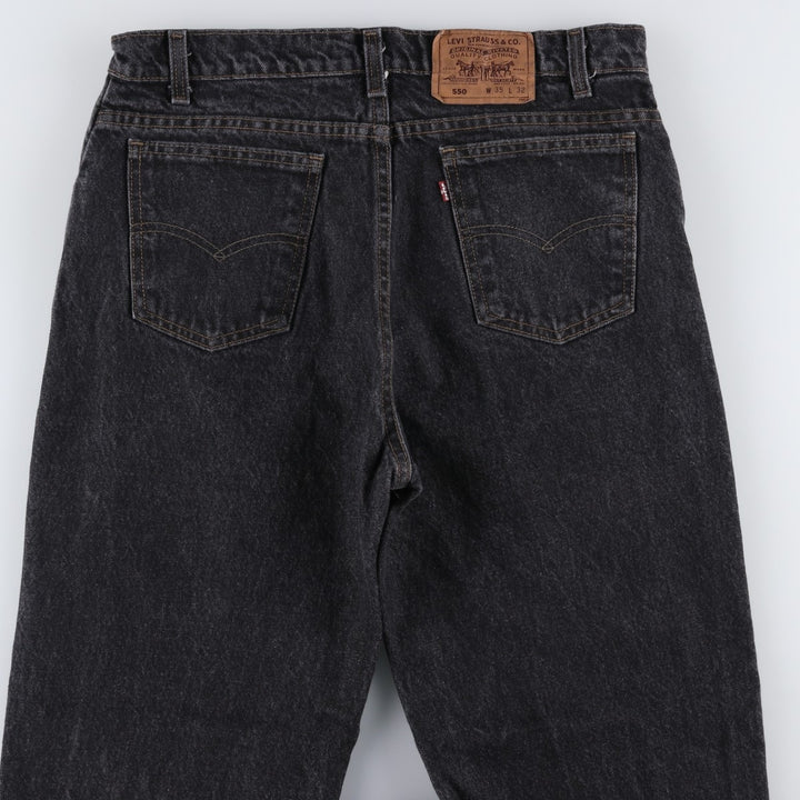 1990'S Levi's 40550-0259 Black Denim Tapered Jeans, Made in USA, Men's Size W34 (approx.), Vintage cotton black type Vintage Second Hand