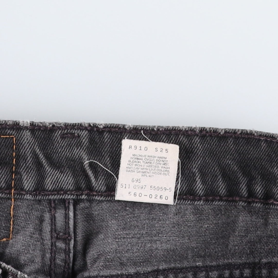 90'S Levi's 560 Loose Fit Tapered Leg Black Denim Tapered Jeans, Made in USA, Men's Size W29 (approx.), Vintage cotton black type Vintage Second Hand
