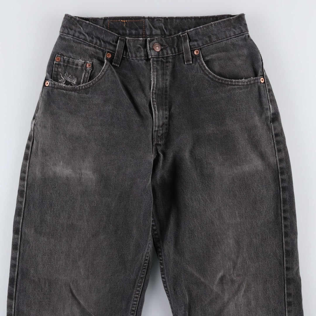 90'S Levi's 560 Loose Fit Tapered Leg Black Denim Tapered Jeans, Made in USA, Men's Size W29 (approx.), Vintage cotton black type Vintage Second Hand