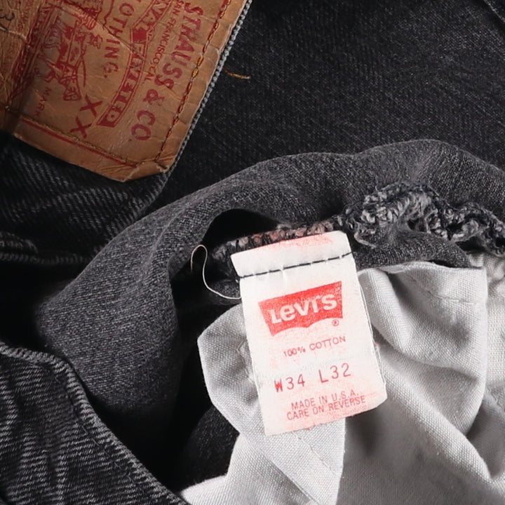 90'S Levi's 550-0260 Black Denim Tapered Denim Pants Made in USA Men's W33 Vintage cotton black type Vintage Second Hand