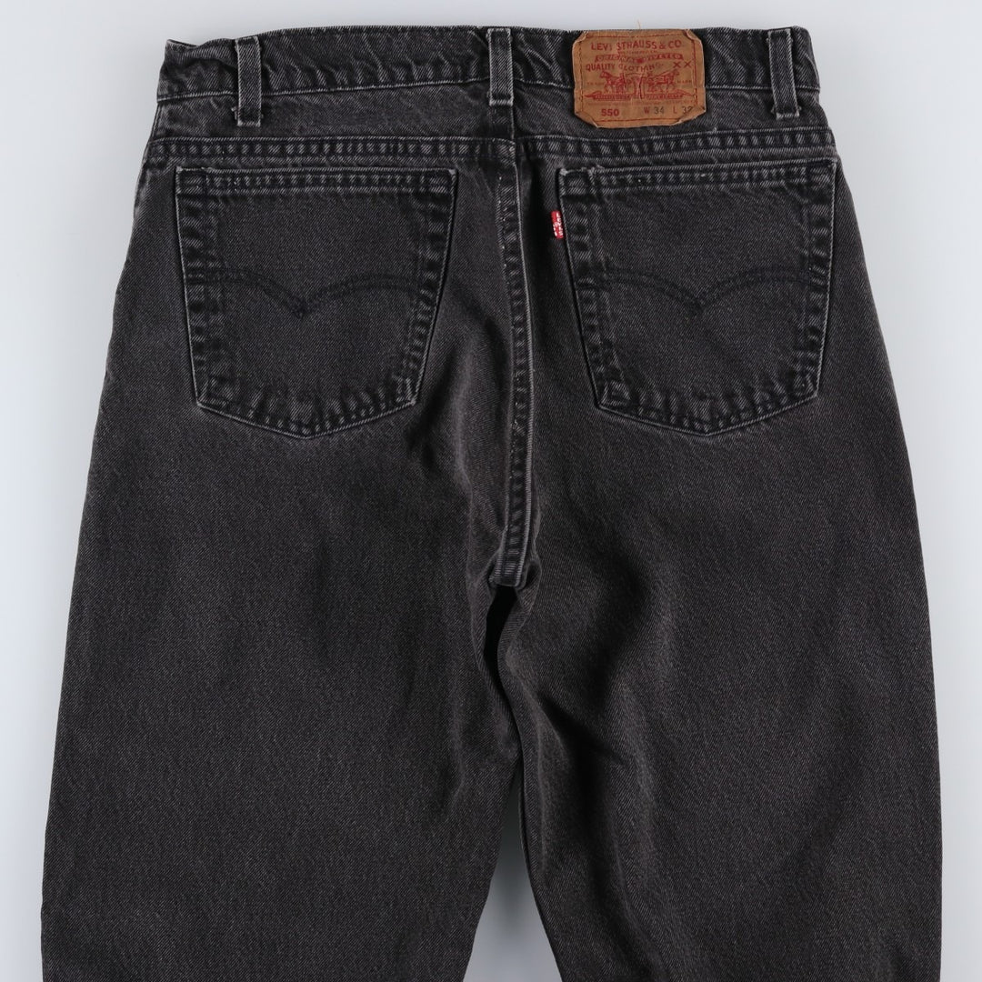 90'S Levi's 550-0260 Black Denim Tapered Denim Pants Made in USA Men's W33 Vintage cotton black type Vintage Second Hand