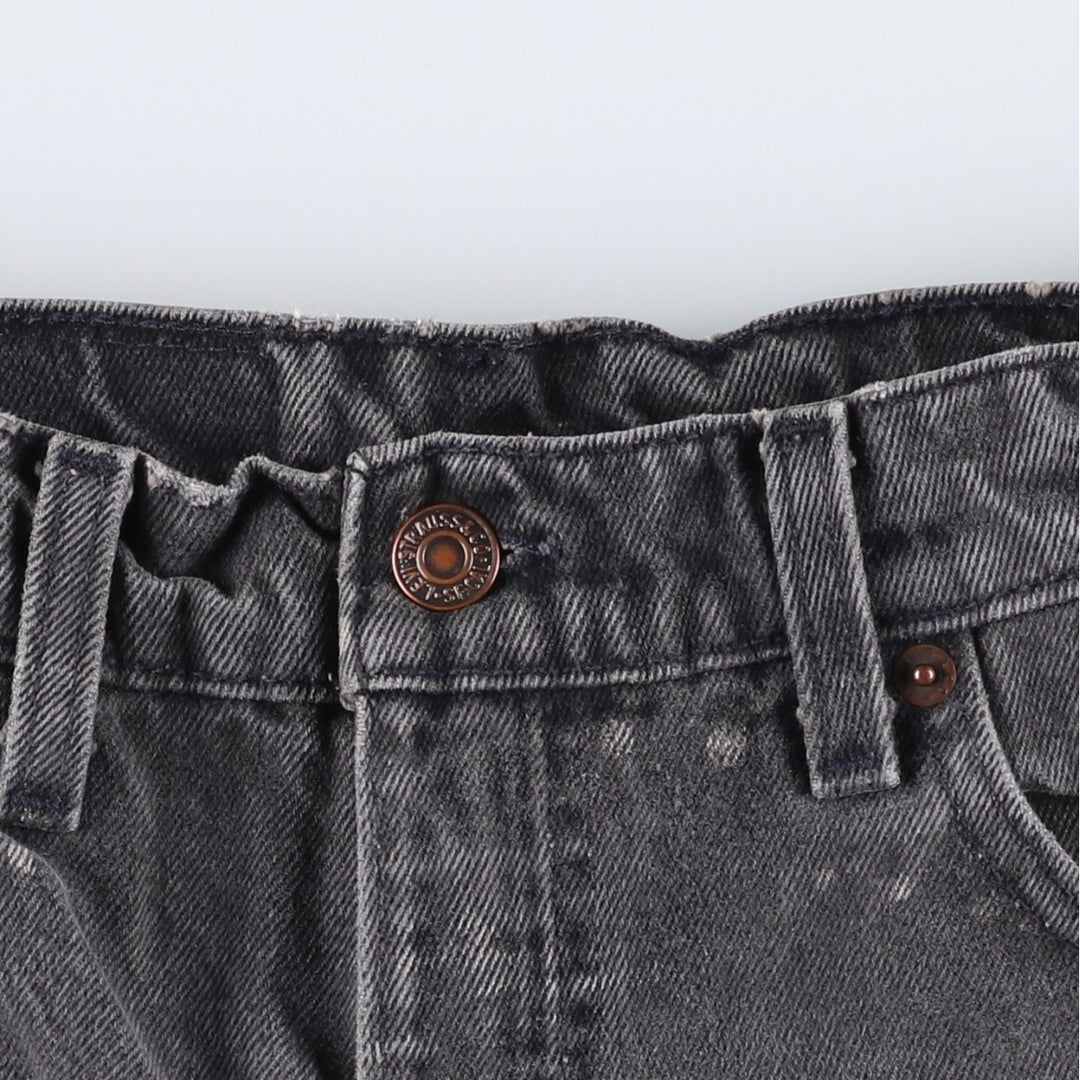 90'S Levi's 550 Relaxed Fit Tapered Leg Black Denim Tapered Jeans, Made in USA, Men's Size W29 (approx.) cotton black type Vintage Second Hand