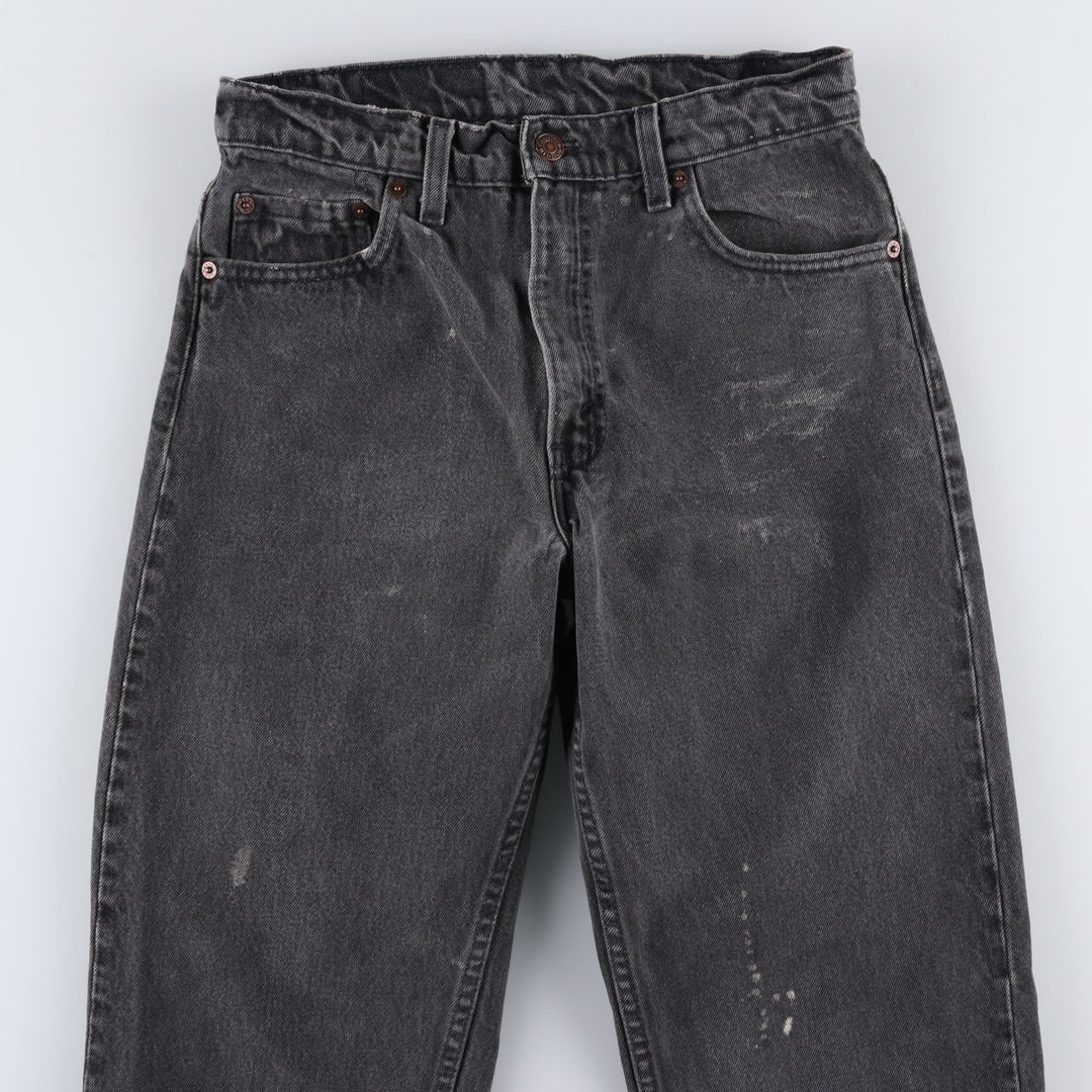 90'S Levi's 550 Relaxed Fit Tapered Leg Black Denim Tapered Jeans, Made in USA, Men's Size W29 (approx.) cotton black type Vintage Second Hand
