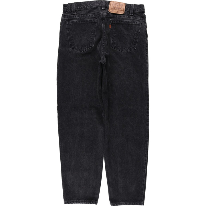 1990'S Levi's 40550-4159 Orange Tab Black Denim Tapered Jeans, Made in USA, Men's W33 (approx.) cotton black type Vintage Second Hand