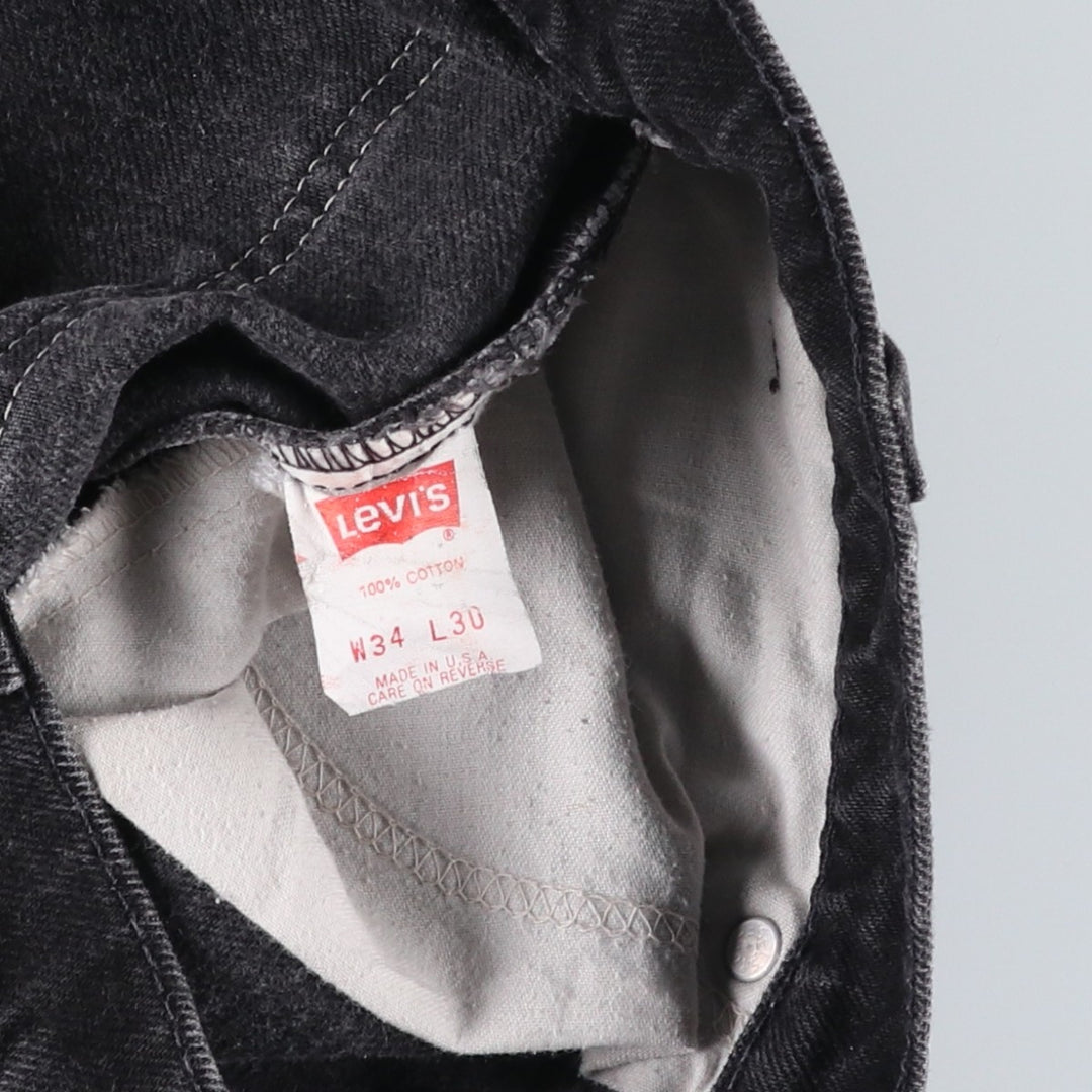 1990'S Levi's 40550-4159 Orange Tab Black Denim Tapered Jeans, Made in USA, Men's W33 (approx.) cotton black type Vintage Second Hand