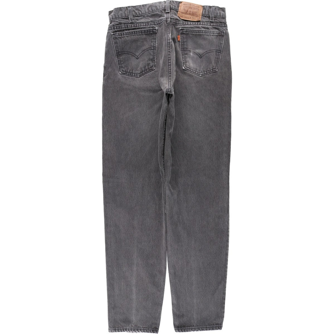 1990'S Levi's 550 Relaxed Fit Tapered Leg Orange Tab Tapered Denim Pants, Made in USA, Men's W32 (approx.) cotton black type Vintage Second Hand