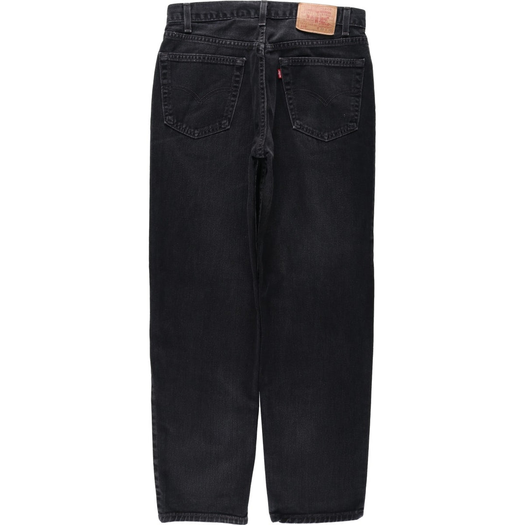 2000'S Levi's 550 Relaxed Fit Tapered Black Denim Pants, Made in the USA, Men's Size W33 cotton black type Vintage Second Hand