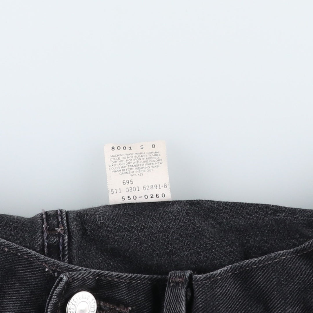2000'S Levi's 550 Relaxed Fit Tapered Black Denim Pants, Made in the USA, Men's Size W33 cotton black type Vintage Second Hand