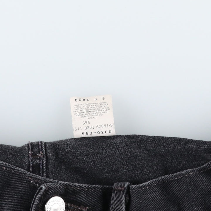 2000'S Levi's 550 Relaxed Fit Tapered Black Denim Pants, Made in the USA, Men's Size W33 cotton black type Vintage Second Hand