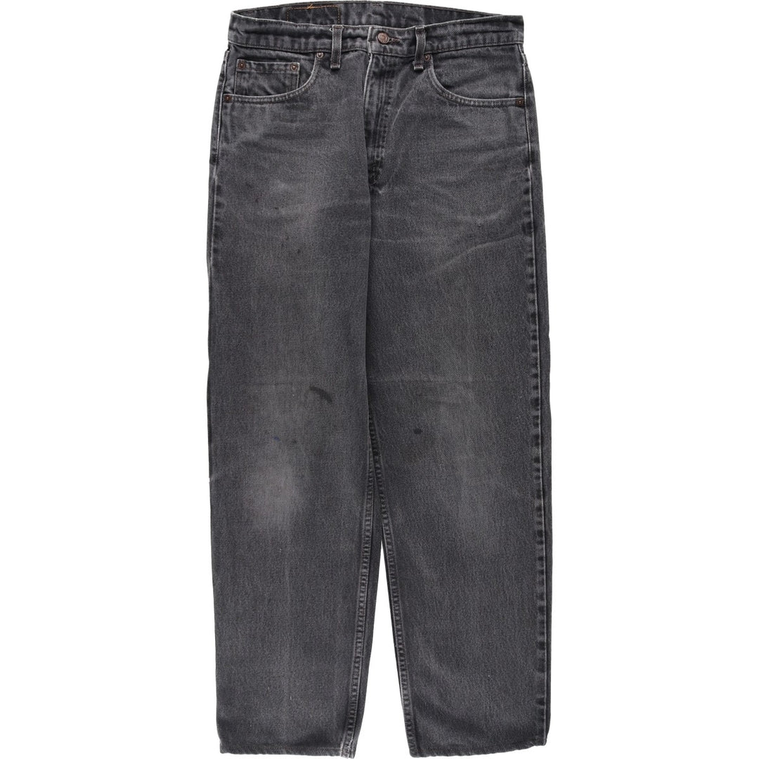 90'S Levi's 550 Relaxed Fit Black Denim Tapered Denim Pants Made in USA Men's W32 Vintage cotton black type Vintage Second Hand