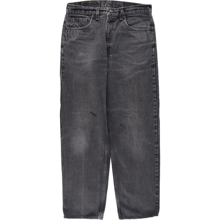 90'S Levi's 550 Relaxed Fit Black Denim Tapered Denim Pants Made in USA Men's W32 Vintage cotton black type Vintage Second Hand