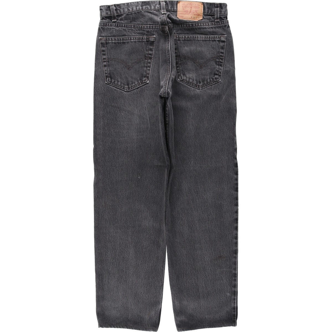 90'S Levi's 550 Relaxed Fit Black Denim Tapered Denim Pants Made in USA Men's W32 Vintage cotton black type Vintage Second Hand