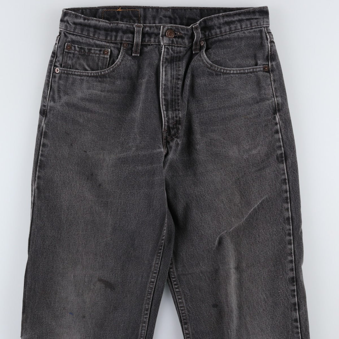 90'S Levi's 550 Relaxed Fit Black Denim Tapered Denim Pants Made in USA Men's W32 Vintage cotton black type Vintage Second Hand