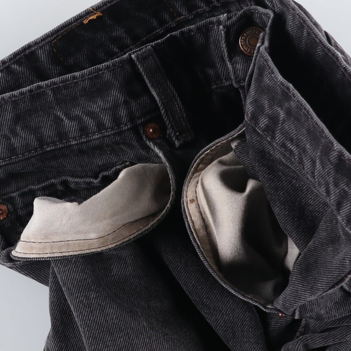 90'S Levi's 550 Relaxed Fit Tapered Leg Black Denim Tapered Jeans, Made in USA, Men's Size W32 (approx.) cotton black type Vintage Second Hand
