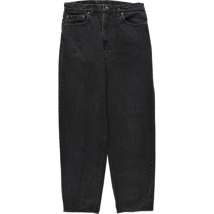 1990'S Levi's 550 Black Denim Tapered Jeans, Made in USA, Men's Size W33 (approx.), Vintage cotton black type Vintage Second Hand