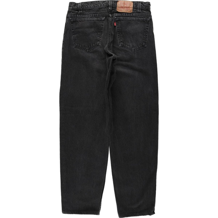 1990'S Levi's 550 Black Denim Tapered Jeans, Made in USA, Men's Size W33 (approx.), Vintage cotton black type Vintage Second Hand