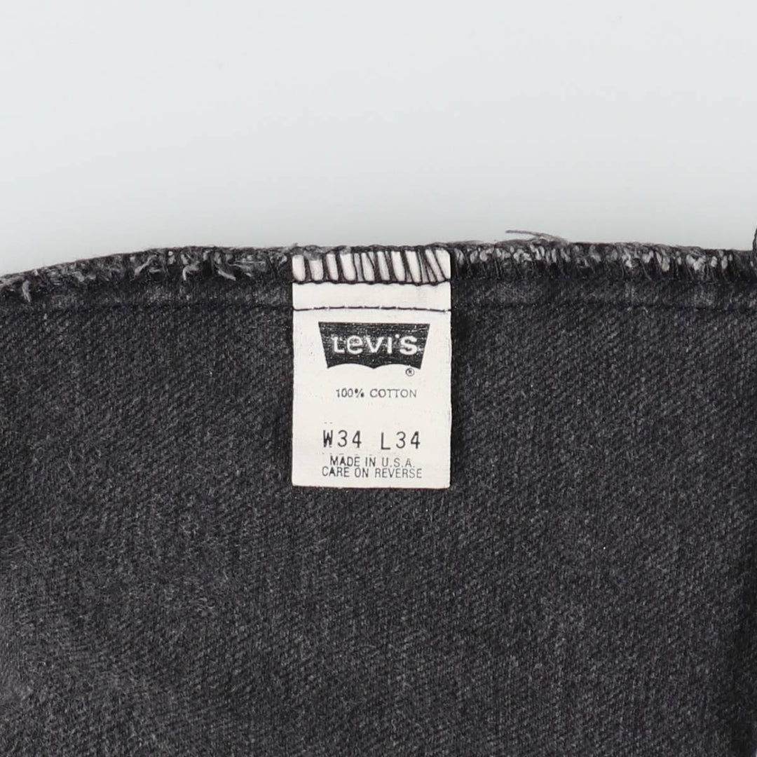 1990'S Levi's 550 Black Denim Tapered Jeans, Made in USA, Men's Size W33 (approx.), Vintage cotton black type Vintage Second Hand