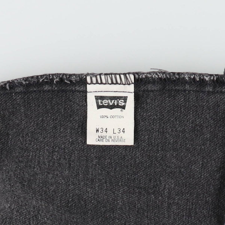 1990'S Levi's 550 Black Denim Tapered Jeans, Made in USA, Men's Size W33 (approx.), Vintage cotton black type Vintage Second Hand