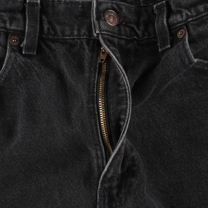 1990'S Levi's 550 Black Denim Tapered Jeans, Made in USA, Men's Size W33 (approx.), Vintage cotton black type Vintage Second Hand