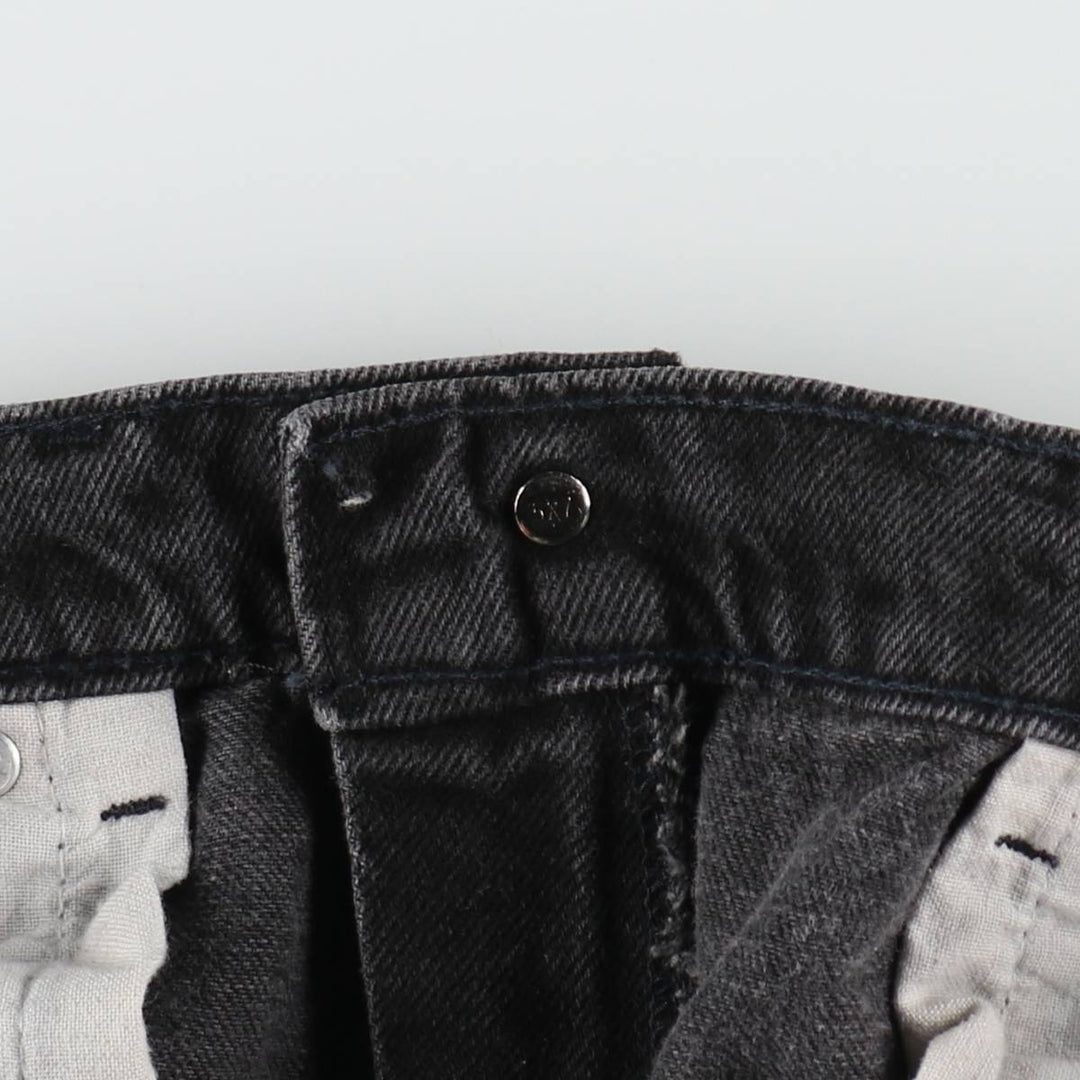 1990'S Levi's 550 Black Denim Tapered Jeans, Made in USA, Men's Size W33 (approx.), Vintage cotton black type Vintage Second Hand