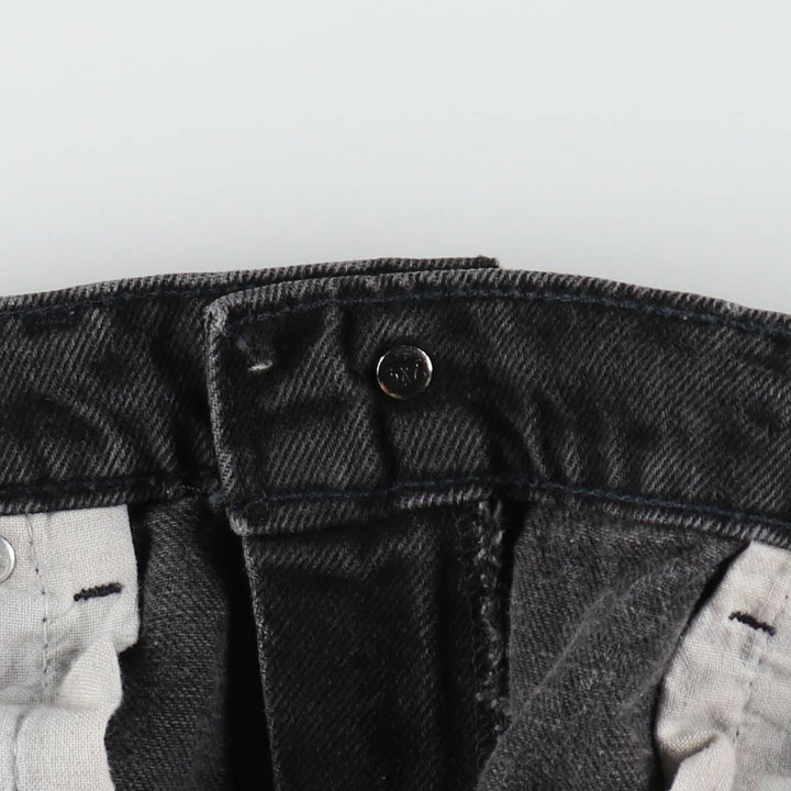 1990'S Levi's 550 Black Denim Tapered Jeans, Made in USA, Men's Size W33 (approx.), Vintage cotton black type Vintage Second Hand