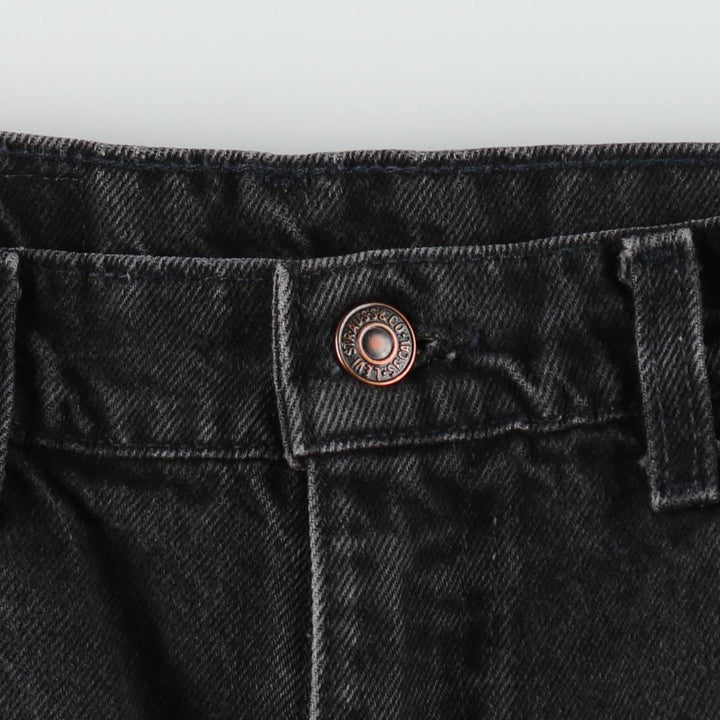 1990'S Levi's 550 Black Denim Tapered Jeans, Made in USA, Men's Size W33 (approx.), Vintage cotton black type Vintage Second Hand